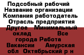 Подсобный рабочий › Название организации ­ Компания-работодатель › Отрасль предприятия ­ Другое › Минимальный оклад ­ 15 000 - Все города Работа » Вакансии   . Амурская обл.,Октябрьский р-н